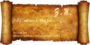 Zámbori Maja névjegykártya